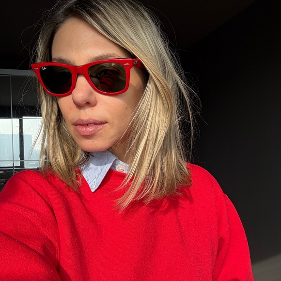 Ray-Ban Accessories - Ray-Ban Iconic Wayfarer Sunglasses Red RB2140 hand made in Italy. Red and Black